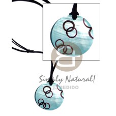 50mm colored handpainted round kabibe pendant in