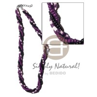 twisted 4 rows 2 3mm coco heishe violet bleach whiten 2 3mm