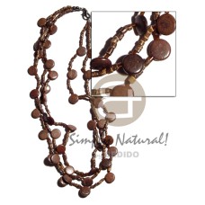 3 rows 2 3mm natural brown coco heishe