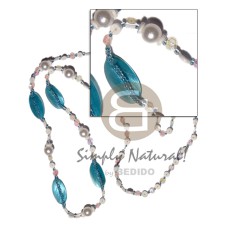 40 in. floating white rainbow sequins glass beads and