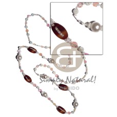 40 in. floating white rainbow sequins glass beads and