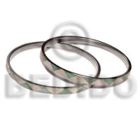 laminated hammershell natural white green zigzag alternate