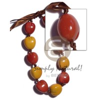 kukui nut choker  orange brown