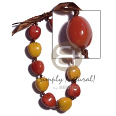 kukui nut choker  orange brown