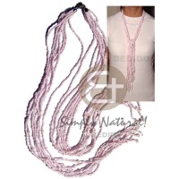 scarf necklace  7 rows light pink