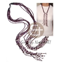 scarf necklace  7 rows violet rainbow