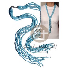 scarf necklace  7 rows baby blue
