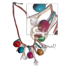 bora bora necklace dangling colored kukui nuts