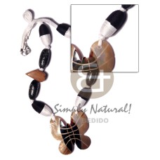 natural white wood beads in black with