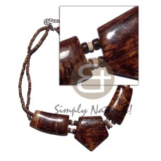 2 3mm coco heishe tiger choker with