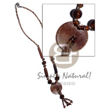 30mm brownlip in glass beads and dark