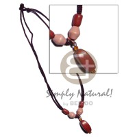 wood beads in 2 layer double thread