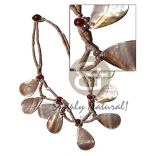 30mm dangling brownlip teardrops in 2 rows