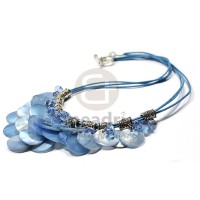blue (kabibe)cleopatra dangling 18mm ( 25pcs.) hammershell with metal and acrylic crystals accen