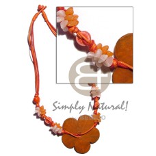 orange 3 layer wax cord with buri