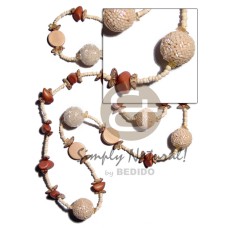 2 3mm coco Pokalet. bleach with wood beads