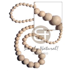 graduated natural white wood beads  36