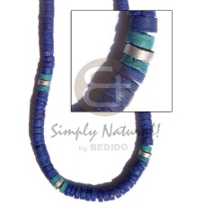 4 5 mm blue coco heishe w. silver