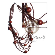 7 rows graduated multilayered fine dark brown