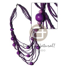 3 rows graduated multilayered 3mm violet glass