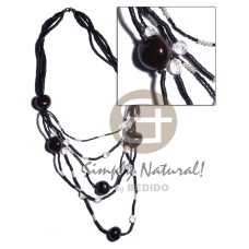 5 rows graduated multilayered black white glass