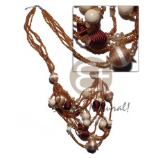 5 rows graduated multilayered golden brown glass