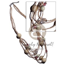 5 rows graduated multilayered crème glass beads