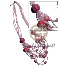 5 rows graduated multilayered light pink glass
