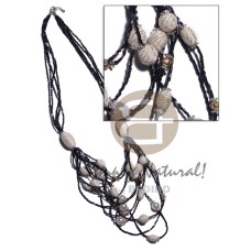 5 rows graduated multilayered black cut glass