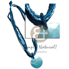 6 rows 2 3mm blue tones coco heishe, glass