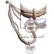 6 rows 2 3mm bleach white coco heishe, glass