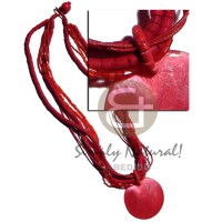 6 rows 2 3mm red tones coco heishe, glass