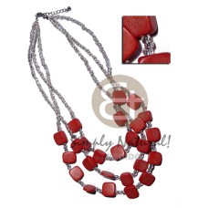 3 graduated rows glass beads with 20mmx20mm