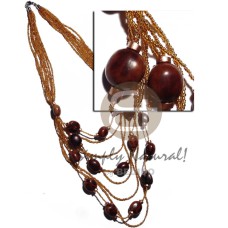 8 rows graduated golden brown glass beads