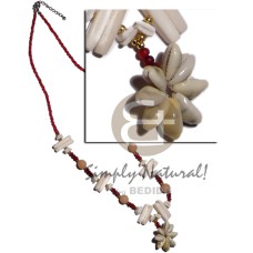 red glass beads with white carabao bone