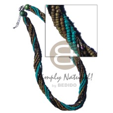 10 rows  2 3mm olive green aqua marine