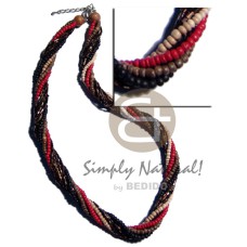 10 rows  2 3mm black natural white red natural brown
