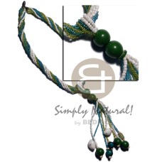 10 r0ws glass beads with dangling