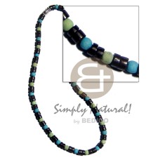 7 8mm black coco heishe with dyed round