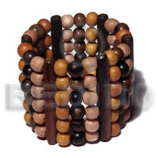 elastic 6 rows 8mm wood beads camagong,nangka,