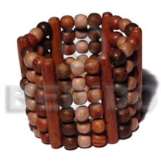 elastic 6 rows 8mm wood beads bayong,