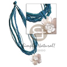 6 rows 2 3mm subdued blue tones coco heishe,