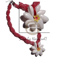 6 rows twisted pink glass beads with