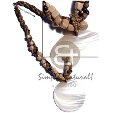 3 rows twisted 7 8mm coco heishe tiger