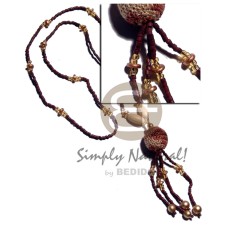 2 3mm coco heishe in reddish brown tone