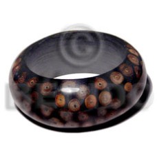 wood bangle with laminated native bamboo rings