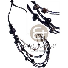 black  2 layers wax cord with