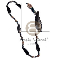 30mmx10mm black horn leave with nassa tiger