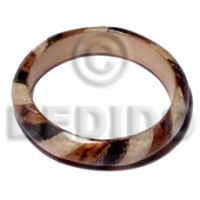 wood bangle with laminated buri raffia tinalak height =15mm