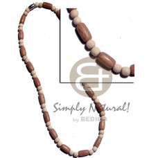 5mm natural white wood beads with rosewood